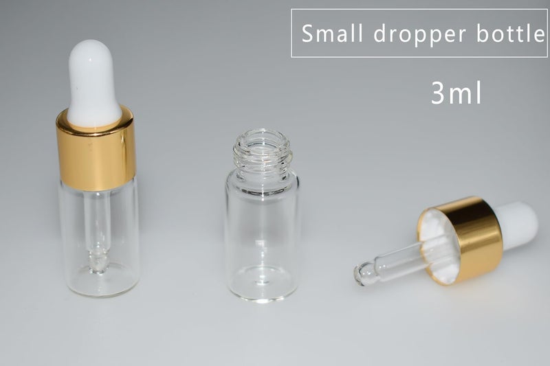 Hustar Small Dropper Bottle, 10pcs 3ml Mini Sample Dropper Bottles Mini Makeup Containers for Travel Liquids Tiny Glass - Image 2